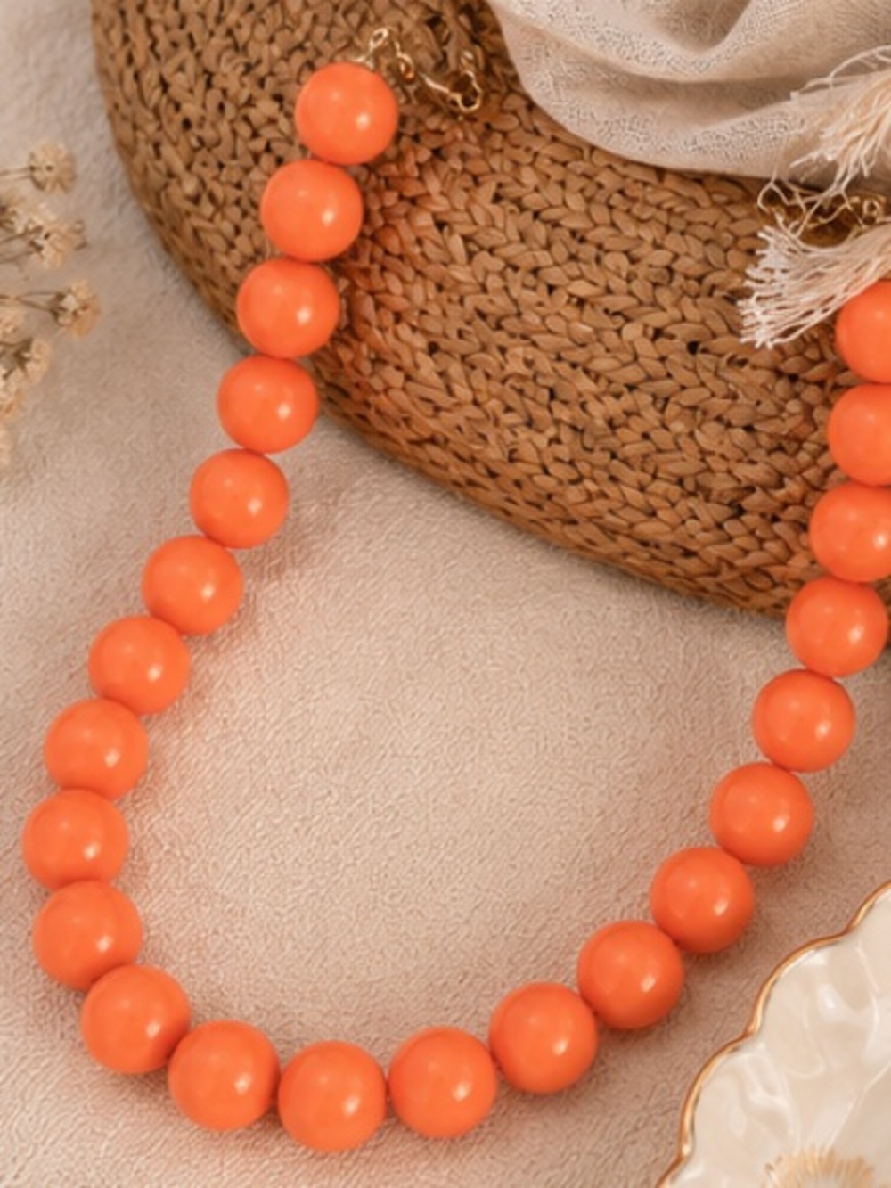 🪸 Coral Crush Chunky Bead Statement Necklace